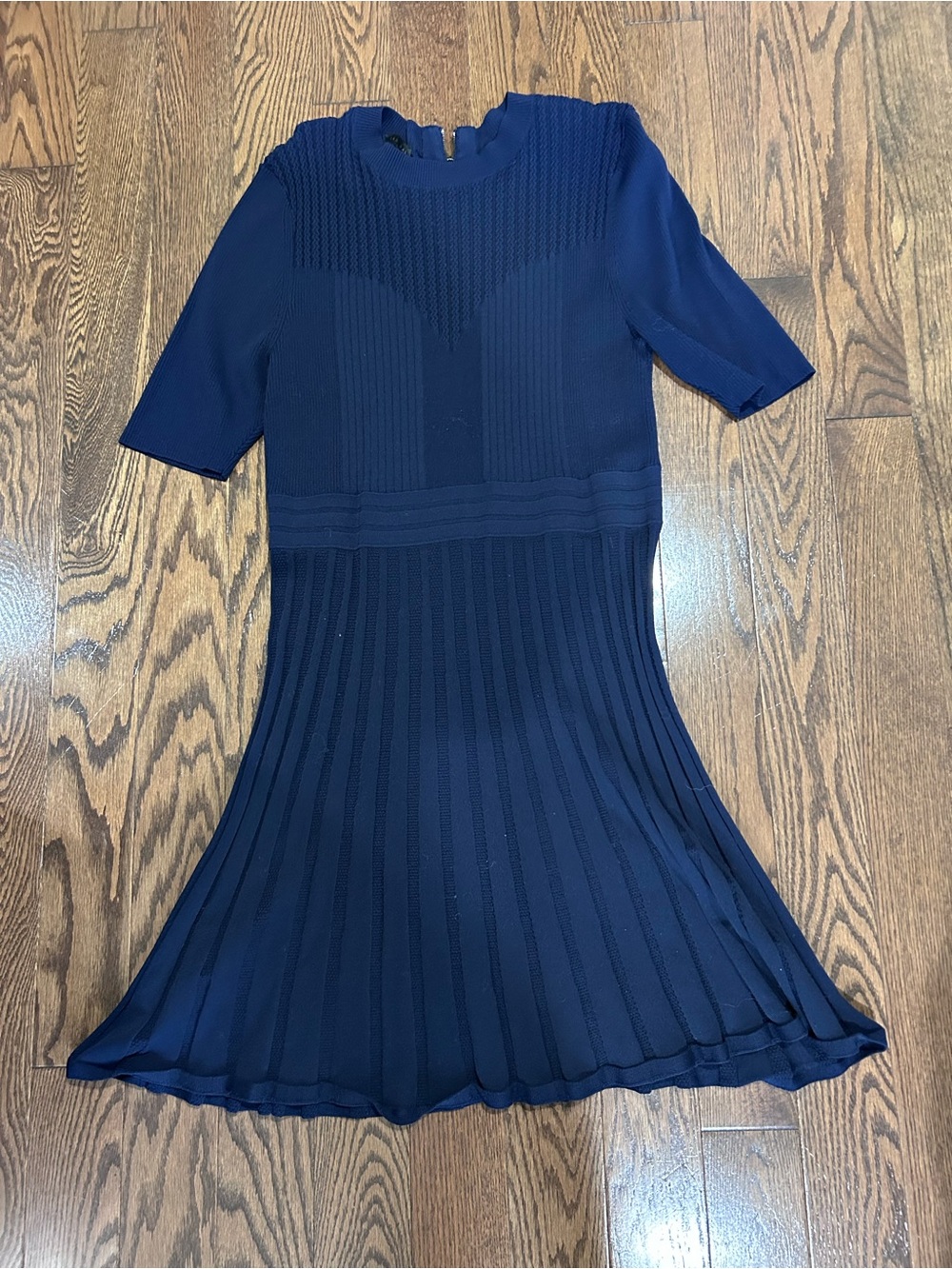 Ted Baker Navy Textured Knit Sweater Dress
